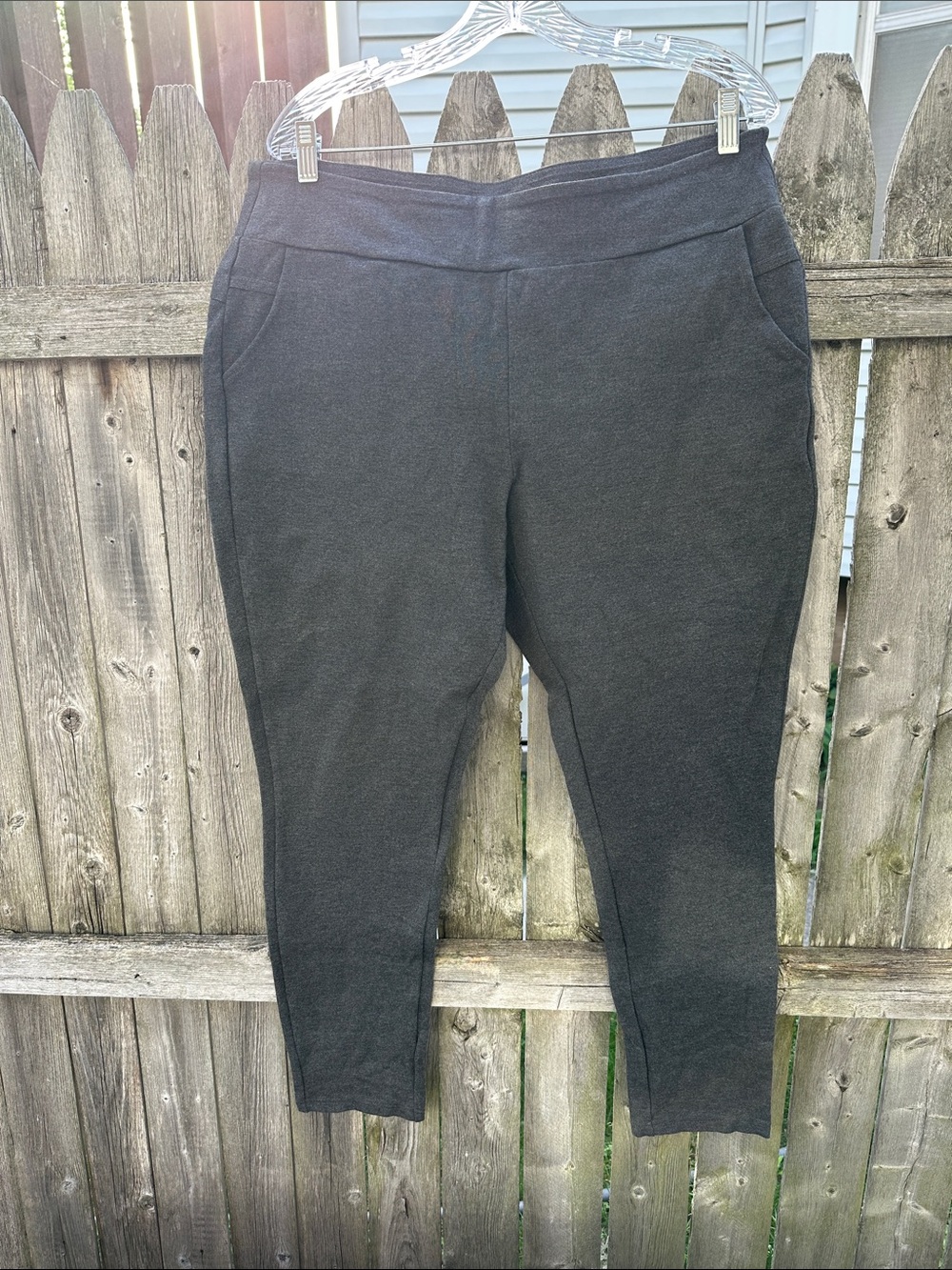 Women's Dark Heather Gray Ponte Knit Skinny Pants